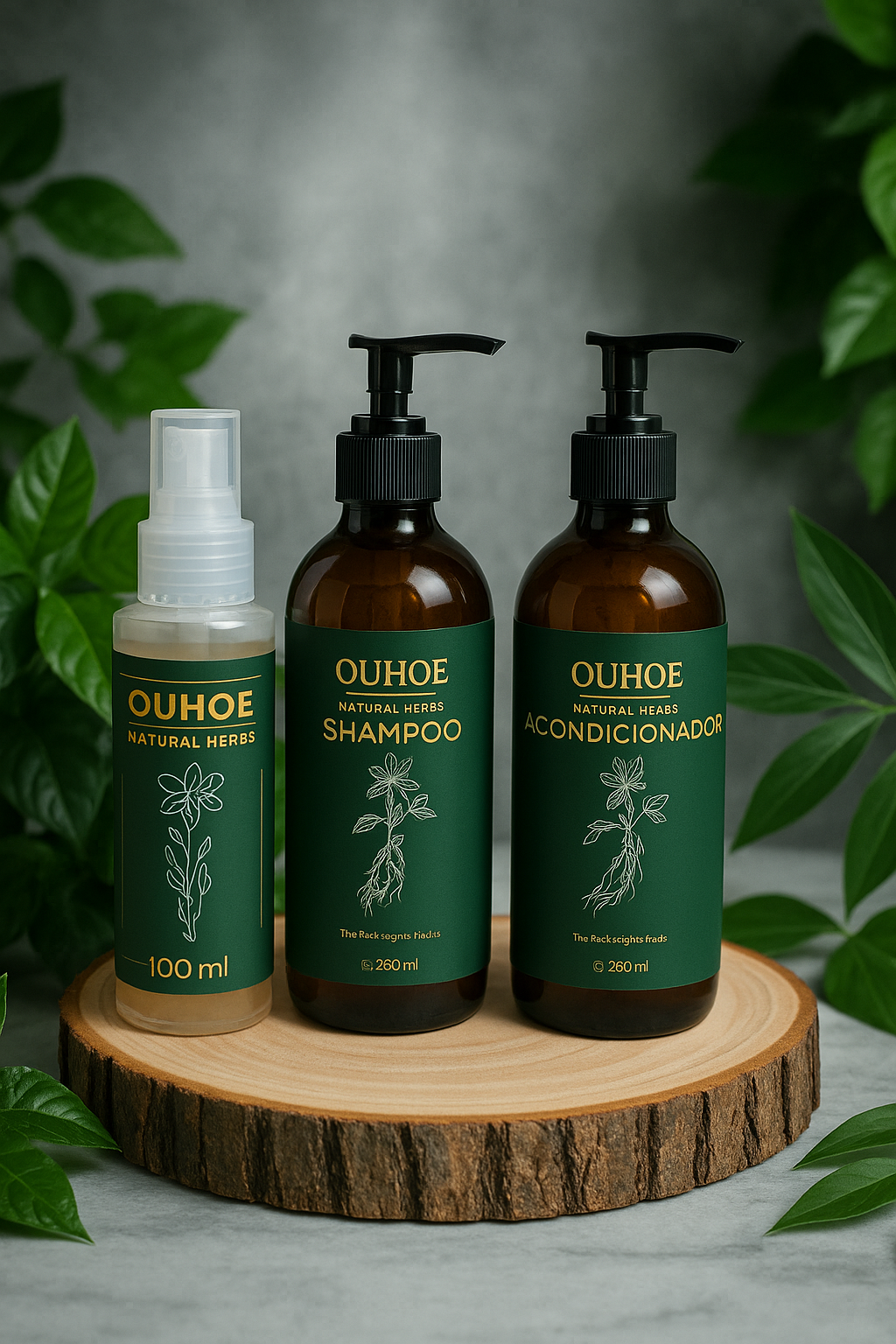 Cabello más fuerte en 30 días – Kit Anticaída con Shampoo, Acondicionador y Tónico
