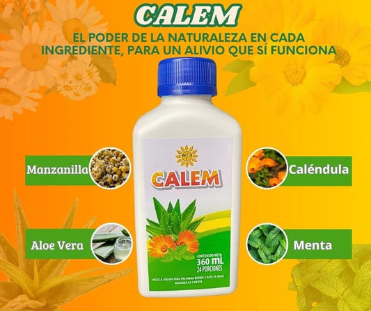 Calem – Adiós Gastritis, Reflujo y Acidez | Fórmula Natural con Manzanilla, Caléndula, Menta y Aloe Vera
