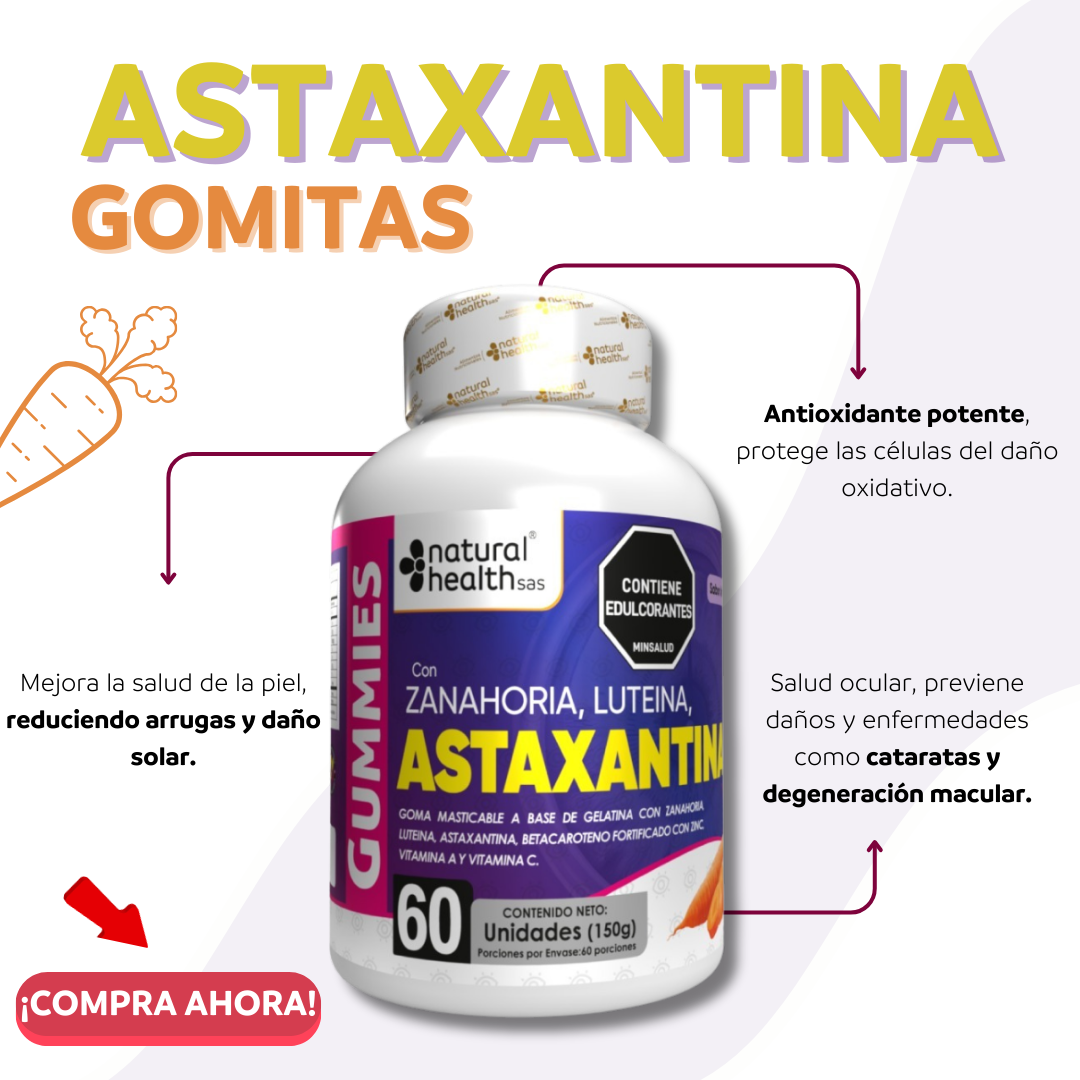 Astaxantina-Antioxidante Natural. 60 Cápsulas