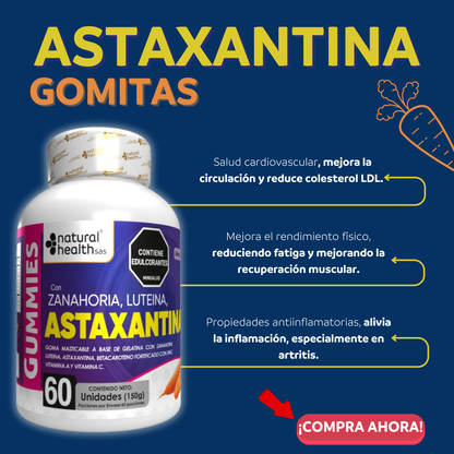 Astaxantina-Antioxidante Natural. 60 Cápsulas