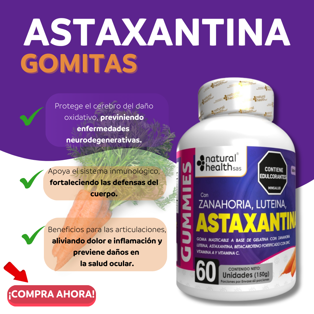 Astaxantina-Antioxidante Natural. 60 Cápsulas