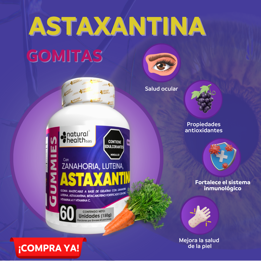 Astaxantina-Antioxidante Natural. 60 Cápsulas