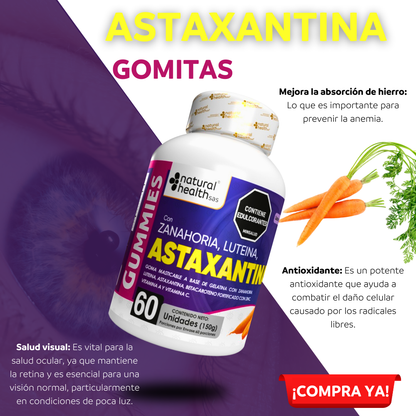 Astaxantina-Antioxidante Natural. 60 Cápsulas